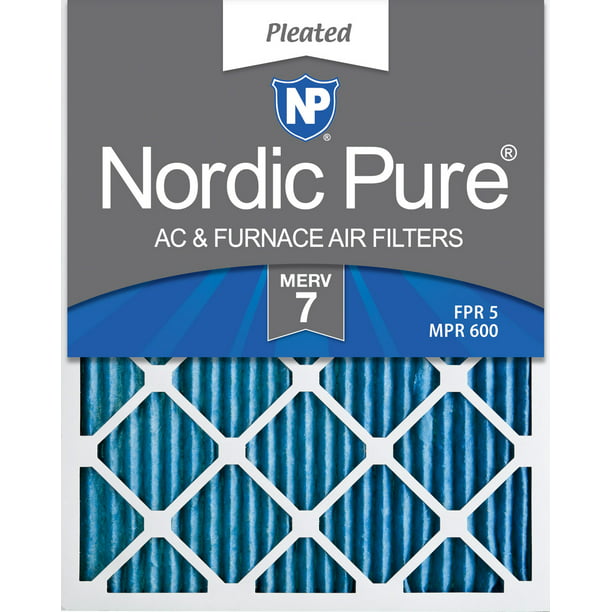 Nordic Pure 12x24x1 MERV 7 Pleated AC Furnace Air Filters 2 Pack 2 Piece 